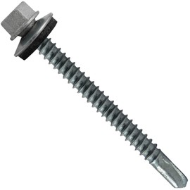 Jake Sales #12 X 3"" to Metal Type #3 (NO Paint) Hex Head Drill Point Metal to Metal Roofing Screws. 5/8"" EPDM Washer, 12143SD
