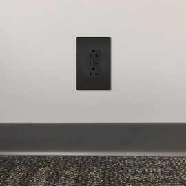 Legrand Pass & Seymour TR20USBAC6BK 20 Amp Tamper-Resistant Heavy-Duty Specification Grade Decorator Duplex Receptacle Outlet with Ultra Fast USB A/C 6.0A Charging Ports, Black (1 Count)