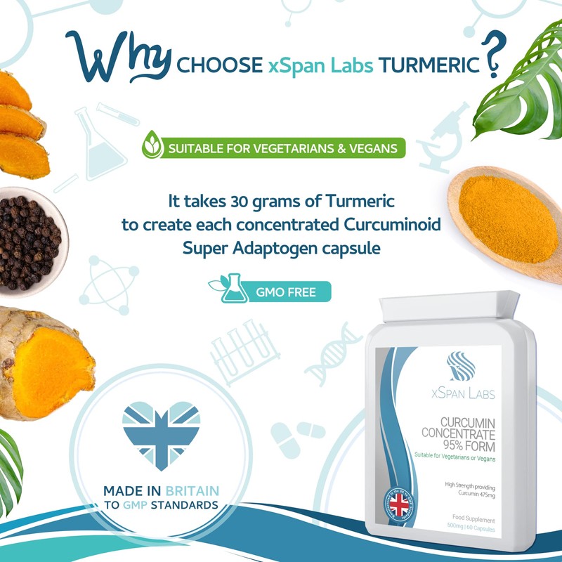 Curcumin Concentrate 95% Form with Black Pepper – 60 Capsules