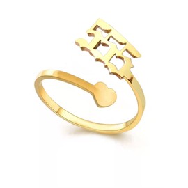 Angel Number Ring for Women Gold 111 222 333 444 555 777 999 Numerology Ring Jewelry,Number 555 Ring