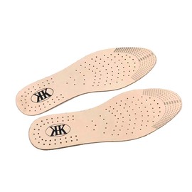 KK Genuine Leather Insole, Shock Absorption, Breathable, Odor Resistant, Unisex, Easy to Adjust Size with Scissors