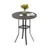 VICLLAX Patio Bar Height Table, Round Outdoor Bar Table with