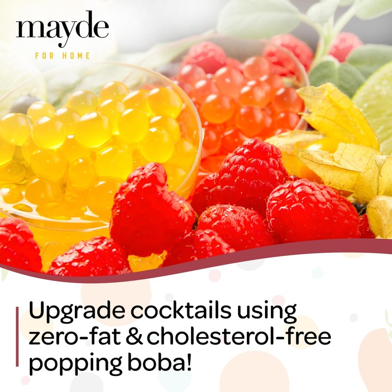 Mayde Popping Boba Pearls for Drinks, Desserts, & Breakfast Bowls,