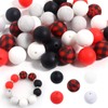 Chuyau 50pcs 15mm Silicone Beads for Keychain Making Kit Silicone