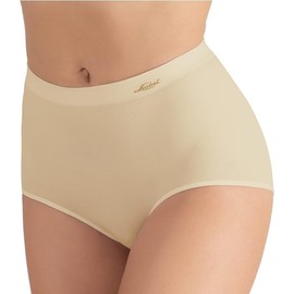 Liabel 2 x Seamless Underpants - High Waist Seamless Microfibre Briefs - Flat Tummy Effect - Shapewear Made in Italy, Nude