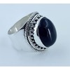 Navya Craft Silberring mit schwarzem Onyxstein | 925 Sterling Silber