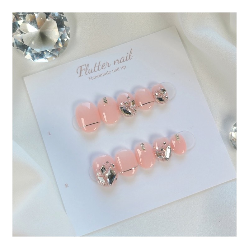 Stonegra Silver Line Handmade Nail Tips - Long Oval /