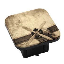 Swono Old Aircraft Receiver Hitch Cover Grunge Plane Aircraft Standard 2" Trailer Hitch Receivers Compatible with Most Models Hitch Receivers Plug for Boys Girls