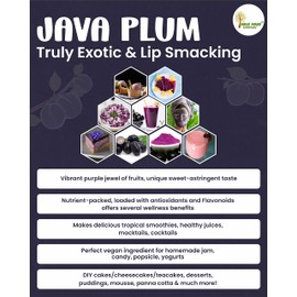 Indus Farms Java Plum Whole Fruit Powder | Unique Sweet-Astringent Food Flavoring Ingredient for Baking, Desserts, Exotic Beverages | GMO-Free, Gluten-Free (2 LB)