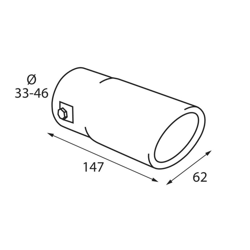 ER028 Tailpipe Exhaust Trim 147 x 62 mm Diameter 34-46