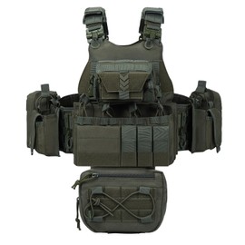 vAv YAKEDA Quick Release Tactical Outdoor Vest for Ment Adjustable Breathable Weighted Vest (US, Alpha, One Size, Regular, Regular, Green)