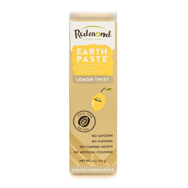 Redmond Earthpaste, Natural Non-Flouride Toothpaste, Lemon Twist, 4 Ounce ( 6 Pack)