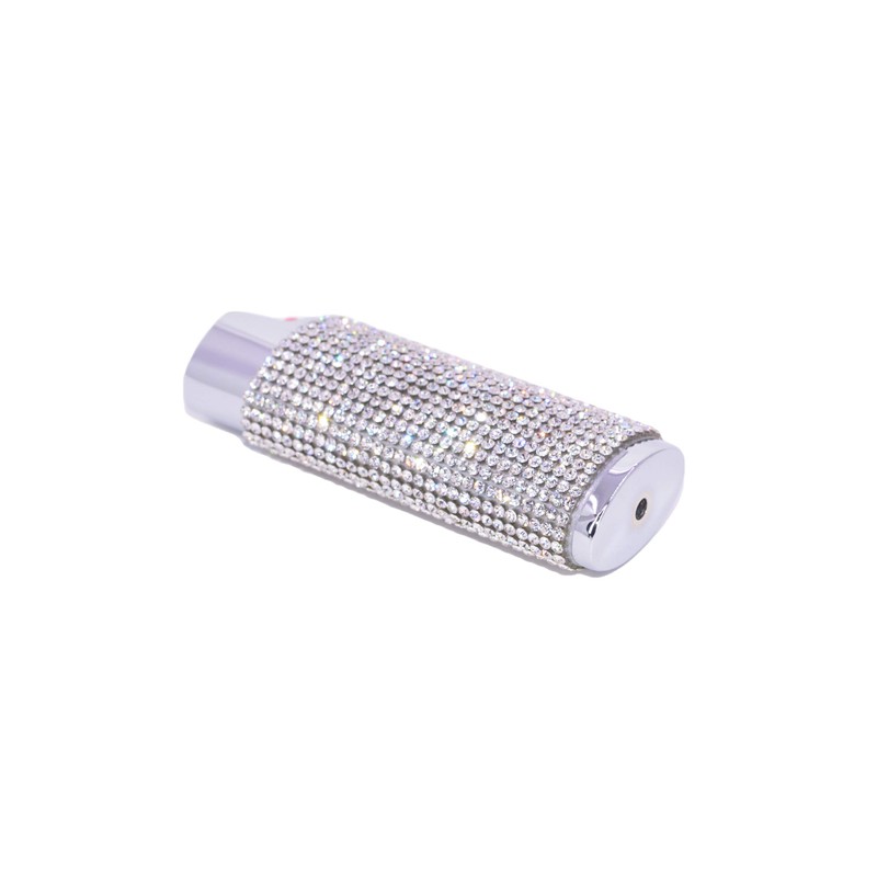 Mirrored Silver Lighter Cover Sleeve with Crystal Rhinestones LS51