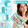 izuzta - Bolsa de maquillaje con parche de chenilla, con
