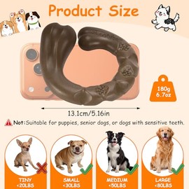 Tough Dog Toys for Aggressive Chewers, Bacon Scented & Curved Nylon Bone to Keep Them Busy, Durable Chew Toy for Medium & Large Breeds (25-80 lbs)