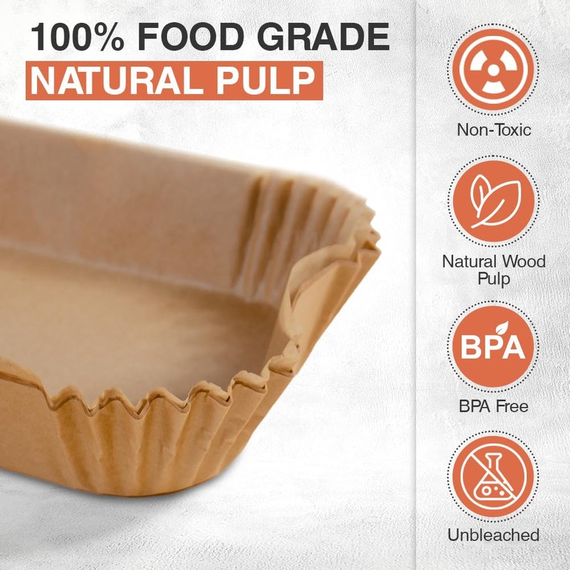 ANSIO Air Fryer Paper Liners - 200 PCS Rectangle Disposable