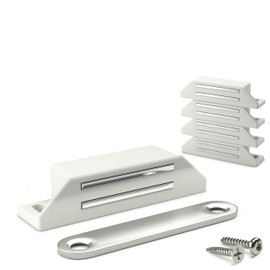 LouMaxx Magnetic Catch Very Strong – Holding Force 8 kg – Set of 4 in White – Door Magnet – Magnetic Closure – Door Magnet – Magnetic Cabinet Door