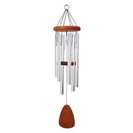 Festival 30-inch Redwood Wind Chime in Silver by Wind River for Patio, Backyard, Garden, and Outdoor décor. Made in The USA