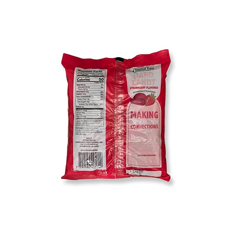 Coastal Bay Strawberry Flavored Hard Candy | 12 Oz |