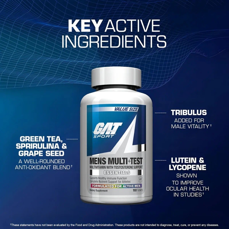 Gat Mens Multi Test Multivitaminico Testoterone Tabletas Sabor
