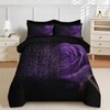 Nesker Comforter Set King Size, Purple Rose 7 Pcs Bedding