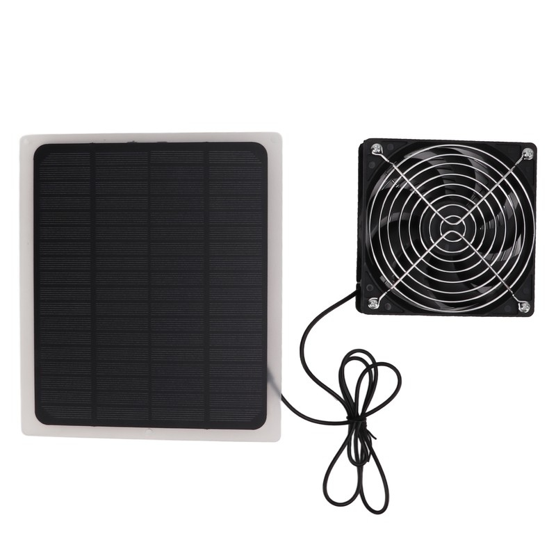 10W Solar Panel Fan Kit Waterproof Cooling Ventilator for Dog