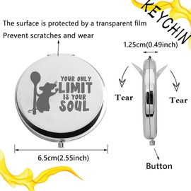 KEYCHIN Rat Remy Pocket Mirror Remy Chef Fans Gifts Your Only Limit is Your Soul Remy Compact Makeup Mirror Remy Merchandise (Your Only Limit-S)