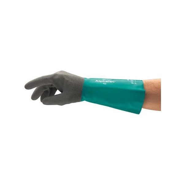 Ansell 58-435 Alphatec Solvex Chemical Resistant Gloves, Nitrile, 15 In