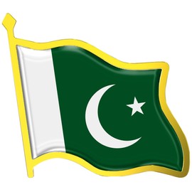 Pakistan Flag Lapel Pin - Enamel Metal National Badge | World Travel Souvenir Gifts for Men & Women | Country Flag Patriotic Brooch Bulk Pack of Pins for Hat, Tie, Clothes, Backpack (1pc)