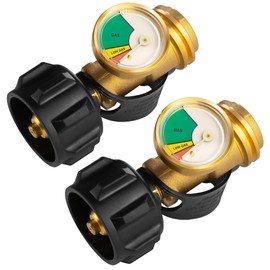DOZYANT Propane Tank Gauge Level Indicator Leak Detector for 5lb-40lb Propane Tanks, Universal for BBQ Gas Grill, Cylinder, RV Camper, and More Appliances, Type 1 Connection, 2 Pack