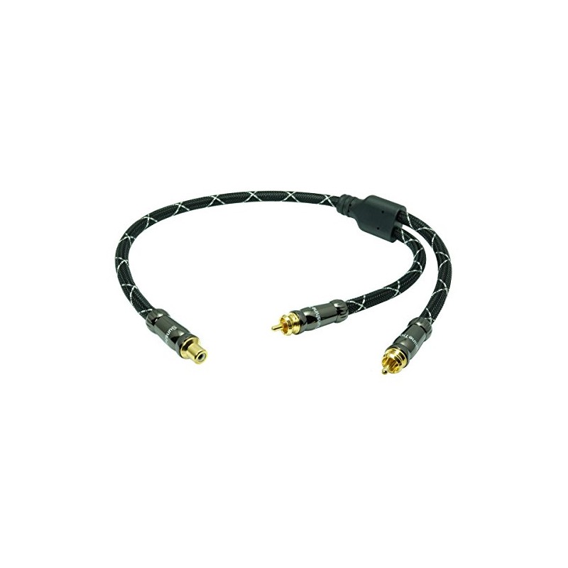 7.5m SunshineTronic Blackline Subwoofer Cable + Subwoofer Y Adapter