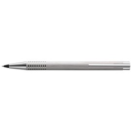Lamy Logo Set Brushed Ballpoint Pen 206 Including Large Refill M 16 Black and Mechanical Pencil 106 with Fine Line Lead M 40 (0.7 mm) Including Black Leather Case and Gift Packaging