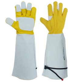 GLOSAV Cactus Gloves, Thorn Proof Gardening Gloves for Rose Pruning & Cacti Handling (X-Large (Pack of 1), Yellow-reinforce)