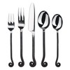 Gourmet Settings 20-Piece Flatware Treble Clef Collection Black Silverware Cutlery