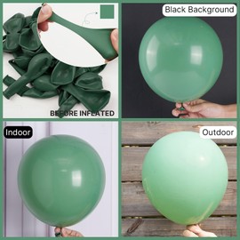 PartyWoo Sage Green Balloons 50 pcs 12 Inch Matte Dusty Olive Boho Green Eucalyptus Latex Helium Balloons for Wedding Baby Shower Gender Reveal Birthday Graduation Safari Party Decorations Green-F03