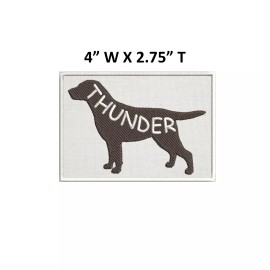 Athena Brands Custom Chocolate Labrador Dog Embroidered Name Tag Patch [IRON-ON] - YOUR NAME