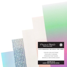 Shimmer Cardstock Paper 8.5 x 11- Assorted Glitter, Metallic, and Pearl Sheets for Crafts, Scrapbooking, Card Making - 20 Pack, 85lb Heavyweight, 230 GSM, Enchanted