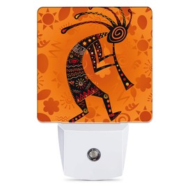 Jopowide Ethnic African Deity Night Light, Kokopelli Plug into Wall with Dusk to Dawn Light Sensors, Warm Nightlights for Bedroom, Bathroom,Hallway, Kitchen, Gifts Ideal for Boys Girls Women Men