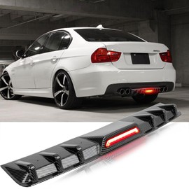 JMTBNO 34" Universal Rear Bumper Lip Diffuser Fins Splitter Spoiler with Led Brake Lights Compatible with Jett Infiniti FX35 FX37 FX50 Nissan Altima Dodge Charger SXT Chevy Camaro