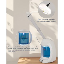 Facial Steamer, Face Steamer for Esthetician and Nano Ionic Portable Ozone Hair Steamer, Professional Facial Steamer for Home Facial Spa(White)