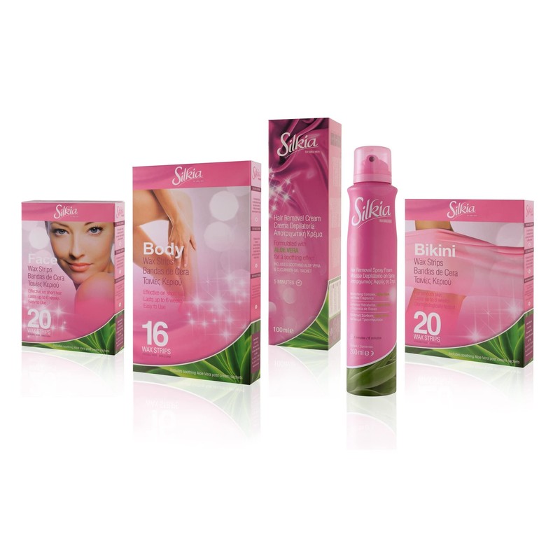 Silkia Body Wax Strips with Aloe Vera Cream Sachets -