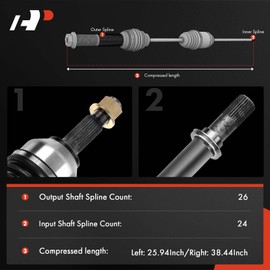 A-Premium Pair (2) Front CV Axle Shaft Assembly Compatible with Toyota RAV4 2006 2007 2008 L4 2.4L, RAV4 2009 2010 2011 2012 L4 2.5L, FWD, Driver and Passenger Side, Replace# 434200R010, 4342042160