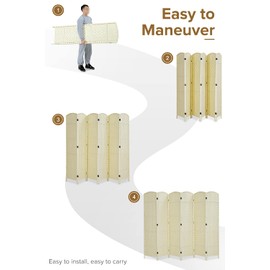 JOSTYLE Room Divider 6 Panel Room Partition, Foldable Freestanding Room Dividers, 6 FT Tall and Extra Wide Double-Hinged Decorative Separation Wall Divider.