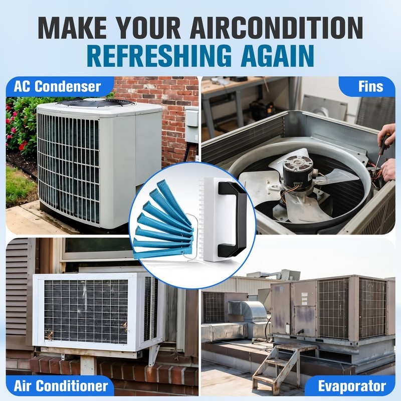 8 PCS Air Conditioner Fin Cleaner Kit, 2-in-1 AC Fin