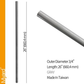 Myard Classic Hollow Round Aluminum Balusters for Deck Railing Porch (26" (25pk), Gray)