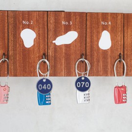 SEWACC 100pcs Numbered Marking Identification Hang Tags Aluminum Alloy Metal Key Tag 1-100 Number Colorful Number Id Tags (Blue)