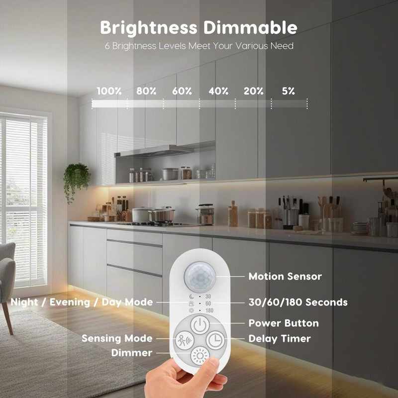 NIVOTA Dual Sensor Stair Light Strip, Double Motion Activated Sensor