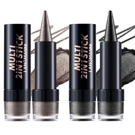 LANGMANNI 2Pcs Pointed Eyeshadow Stick,Dual-End Design with Creamy Gel,Long-Lasting Multi-Use Colorful Eyeliner Pencils,Perfect for Girls Daily Eye Makeup(#9+10)