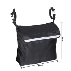 CXNXFD Large Capacity Wheelchair Bag Wheelchair Bag with Reflective Stripes Electric Wheelchair Back Storage Bag Waterproof Black