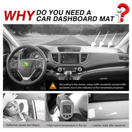 CARTIST Flannel Dashboard Cover for Honda CR-V 2012-2016 CRV Dash Cover Nonslip Dashboard Mat Protector Sunshade No Glare
